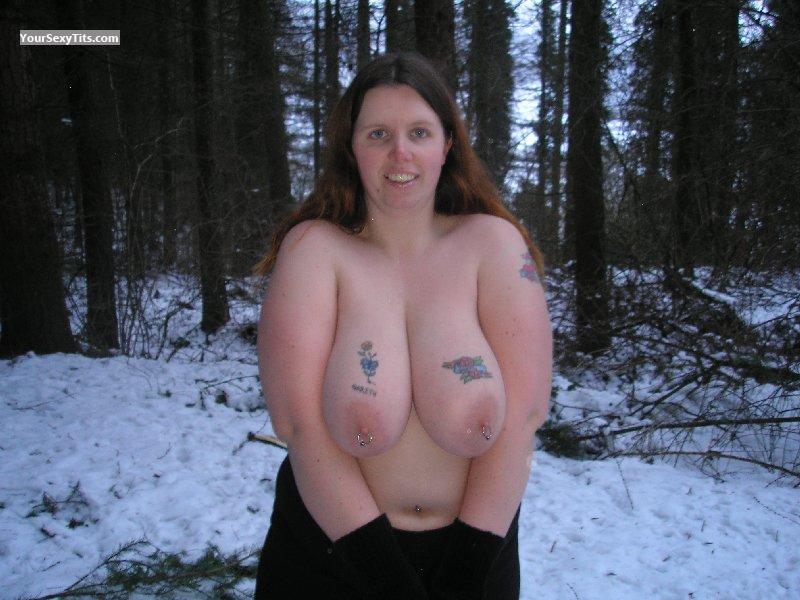 Tit Flash: Extremely Big Tits - Topless Keri from United Kingdom